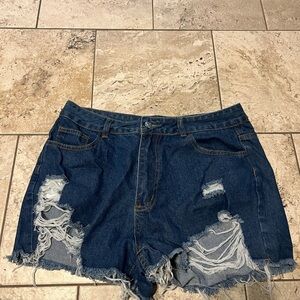 Denim Distressed Women Shorts
